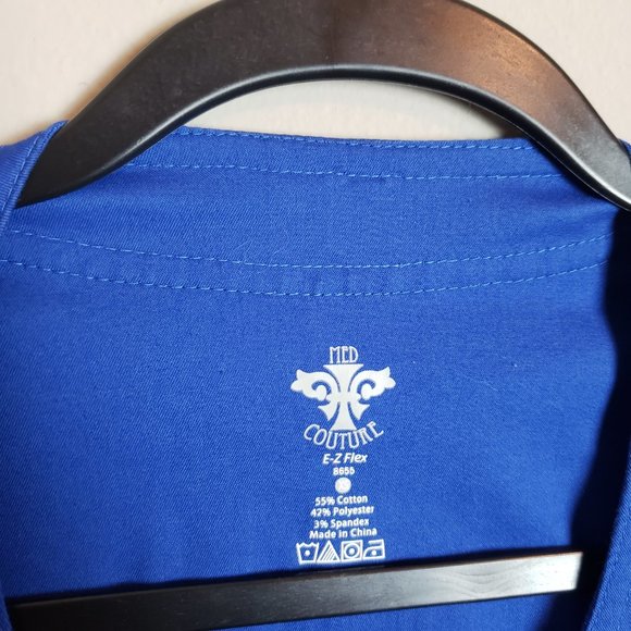 Med Couture Royal Blue Button Down Scrub Jacket Coat XS - Picture 6 of 10